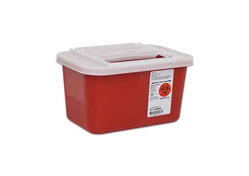 Sharps-A-Gator Sharps Container with Sliding Lid, 2 Gal, Red, 20/cs Covidien 31142222