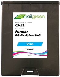 Formax Compatible CJ-21 Cyan Ink Cartridge for ColorMax7 and ColorMax8 Envelope Printers