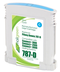 Pitney Bowes 787-D Compatible Cyan Ink Cartridge for SendPro P / Connect+ Series Postage Meters