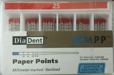 Diadent Absorbent Paper Points Size 25 ISO Color Coded Box of 200