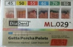 Diadent Absorbent Paper Points Size 45 ISO Color Coded Box of 200