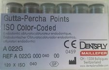 Gutta Percha PointsÂ Size 40 Dentsply Maillefer ISO Color Coded Box of 120