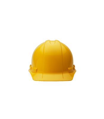 Yellow Non-Vented Hard Hat with Pinlock Adjustment