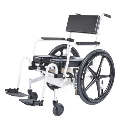 ActiveAid 1100 Height-Adjustable Shower Commode Chair with Optional Self Propel