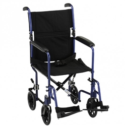 Nova 17" Lightweight Transport Chair with Fixed Arms