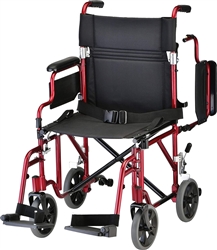 NOVA Medical Products Lightweight Transport Chair with Removable & Flip Up Arms for Easy Transfer