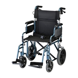 Nova Medical 19 Inches Lightweight Transport Chair With Detachable Desk Arm And Hand Brakes