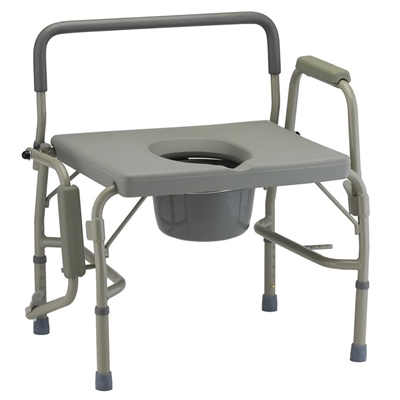 Nova Medical Heavy Duty Commode with Drop-Arm And Extra Wide Seat