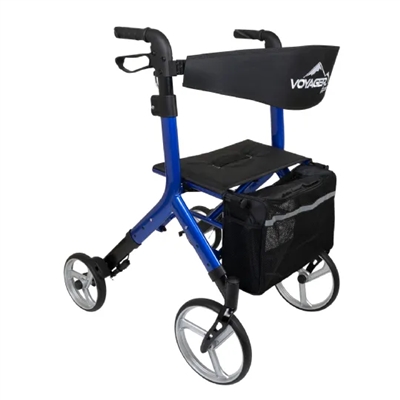 Voyager Adjustable Folding Rollator Walker by Compass Health