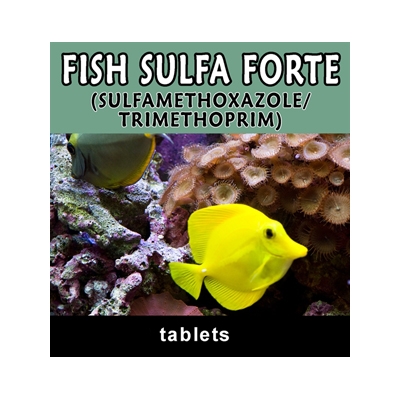 Fish Sulfa Forte - 800mg of Sulfamethoxazole and 160mg of Trimethoprim.