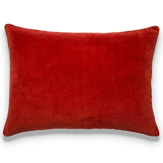 Elitis Eurydice CO 122 37 03 velvet solid color blood red throw pillow.  Click for details and checkout >>
