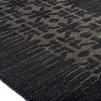Elitis Harper Charcoal area rug.   Black and gray ethnic weave handmade jute area rug.  Click for details and checkout >>
