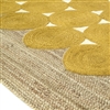 Elitis Kool Banane accent rug.   Yellow and tan circular hand braided jute area rug.  Click for details and checkout >>