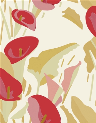 Elitis Flower Power TP 304 02.  Lipstick red calla lily floral large print wallpaper.  Click for details and checkout >>