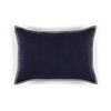 Elitis Big Philia CO 193 49 06 Bleu encre deep blue viscose linen sold color designer accent cushion cover.  Click for details and checkout >>