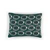 Elitis Eze CO 186 69 02 Obsidian printed embroidered linen, emerald green bohemian chic throw pillow.  Click for details and checkout >>