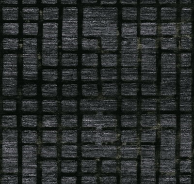 Elitis Talamone VP 853 04.  Midnight black geometric textured wallpaper.  Click for details and checkout >>
