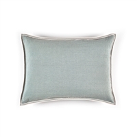 Elitis Philia CO 189 44 02  Amande blue viscose linen sold color mid size accent pillow.  Click for details and checkout >>