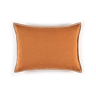 Elitis Philia CO 189 38 02  Ecureuil orange viscose linen sold color mid size accent pillow.  Click for details and checkout >>