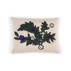 Elitis Riviera CO 187 53 02 Amethyst embroidered linen botanical accent throw pillow.  Click for details and checkout >>