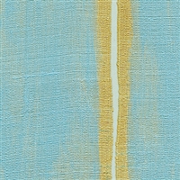 Elitis Nomades VP 895 41.  Blue and yellow stripe silk and linen weave vinyl wallpaper for a wall. Click for details and checkout >>