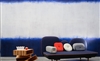 Blue and white horizontal stripe wall panoramic.  Click for details and checkout >>