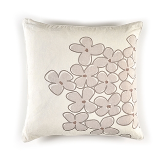 Elitis Sophia CO 188 03 01 Morning. Cream colored viscose & linen whimsical floral accent throw pillow.  Click for details and checkout >>