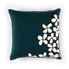 Elitis Sophia CO 188 68 01 Obsidian.  Emerald green viscose & linen whimsical floral accent throw pillow.  Click for details and checkout >>