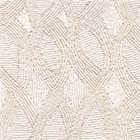 Elitis Perles VP 912 01.  Cream lace embossed vinyl beaded wallpaper. Click for details and checkout >>