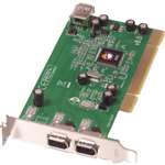SIIG LP-N21011-S8 3PORT LOW PROFILE IEEE 1394 FIREWIRE PCI ADAPTER 2-EXT 1-INT PORT. BULK. IN STOCK.