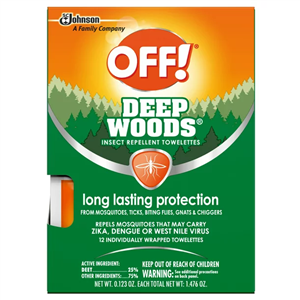 Off! Deep Woods Insect Repellent Towelettes - 12 Count