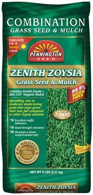 Pennington Zenith Zoysia Grass Seed & Mulch - 5 lbs.