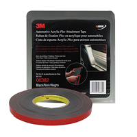 3Mâ„¢ Automotive Acrylic Plus Attachment Tape, Black, 1/2" x 20 yds.
