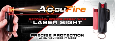 Accufire Keychain LASER Pepper Spray (Black)