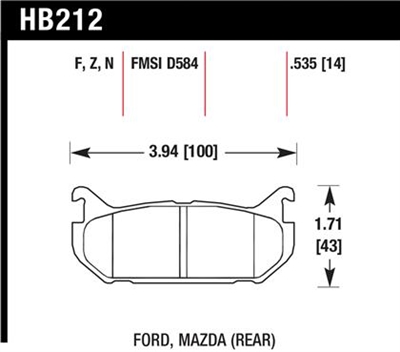 Hawk HP-Plus Rear Street/Track Compound Brake Pads