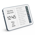 Relish reminder day clocks and digital list to help plan for those with Alzheimer's dementia and memory loss