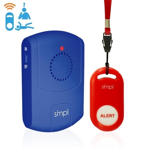 medical alert pendant with remote portable alarm kit for seniors and those with Alzheimer's dementia elderly SMPL medical alert pendant