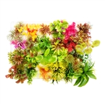 Aquatop Plastic Aquarium Plants - Assorted Colors 3-4" - 24 pcs