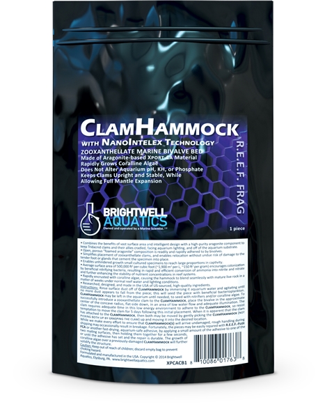 Brightwell Xport-Ca R.E.E.F. Clam Hammock  - 3.00" x 2.25" for placement of Zooxanthellate Bivalves in Reef Aquaria 1 Pack