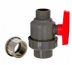 Single Union Ball Valve 1" - MPT x Socket/FPT, GRAY