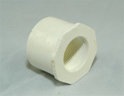 PVC Reducer Bushing 1.25" x 3/4" - SxT WHITE
