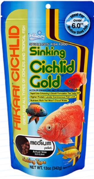 Hikari Cichlid Gold Sinking Pellet Medium 12 oz