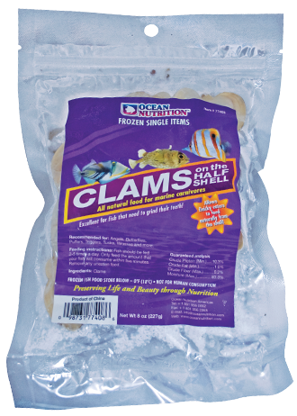 Ocean Nutrition FROZEN Clams on the Half Shell 8oz