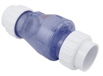 PVC True Union Flapper Check Valve Clear 1" Slip x Slip