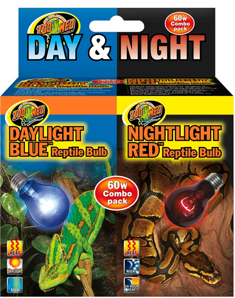 Zoo Med Day and Night Reptile Bulbs 60W Combo Pack