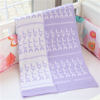 Baby Blanket - Lavender and White