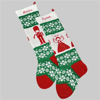 Angel and Toy Soldier Christmas Stocking