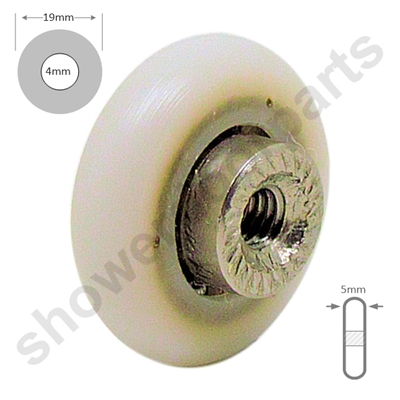 TWO Replacement Shower Door Wheels -SDR-017-19-M4T