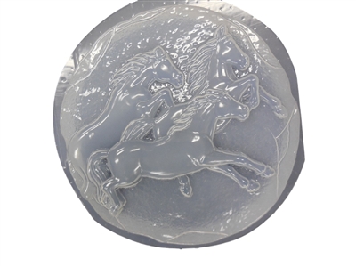Horses concrete stepping stone mold 1074