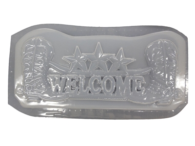 Cowboy welcome plaster concrete mold 7213